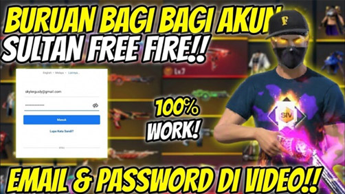 Bagi Bagi Akun FF Sultan Gratis Yang Masih Aktif