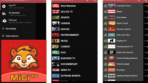 Fitur Migi TV Mod Apk